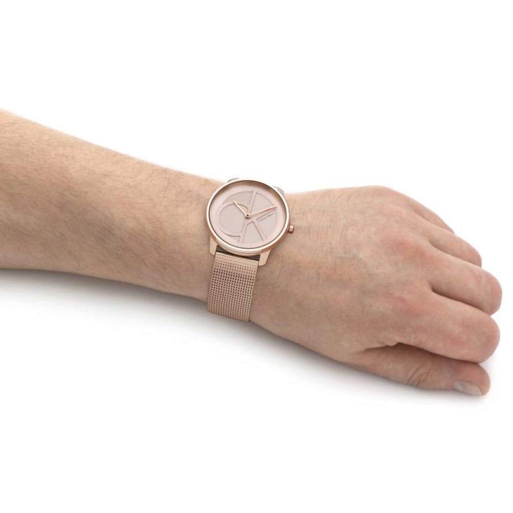 Calvin Klein Rose Gold Milanese Strap Unisex Watch 25200035 | Fashionable & Durable Timepiece for Men & Women | Perfect for Office, Date Night & Special Occasions
