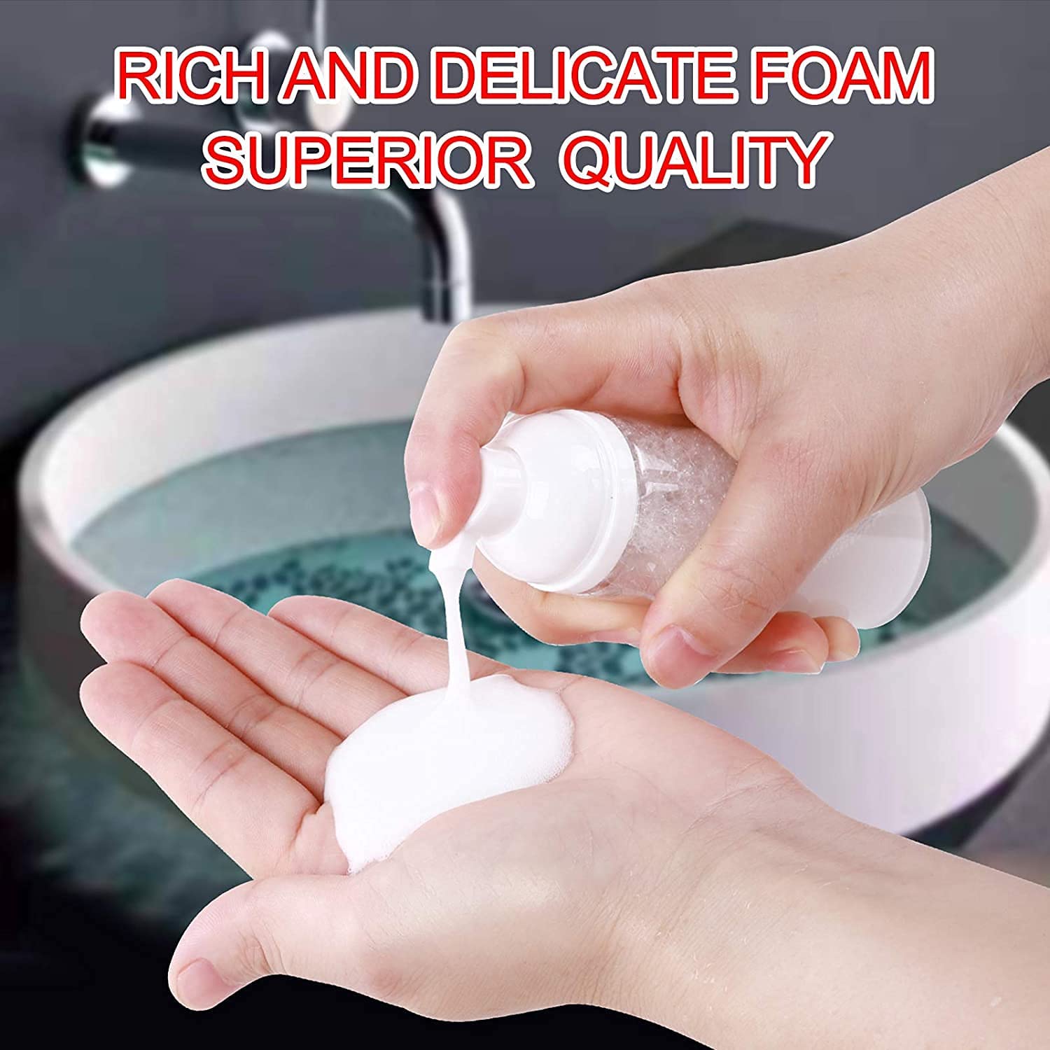 HARRODS 100ml Plastic Unbreakable Refillable Foam Pump Bottle - Travel Size for Hand Soap, Shampoo, Body Wash - Perfect for Toiletries, Cosmetics & Cleaning Supplies - Ideal for Home, Travel & Hotel Use (Pack of 2)