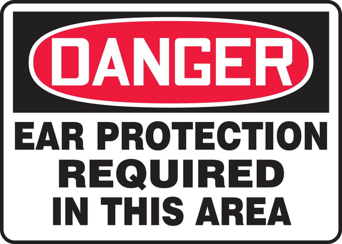ACCUFORM OSHA Danger Safety Sign: Ear Protection Required (MPPE176XL) - Workplace Safety & Hazard Warning for Construction Sites & Factories