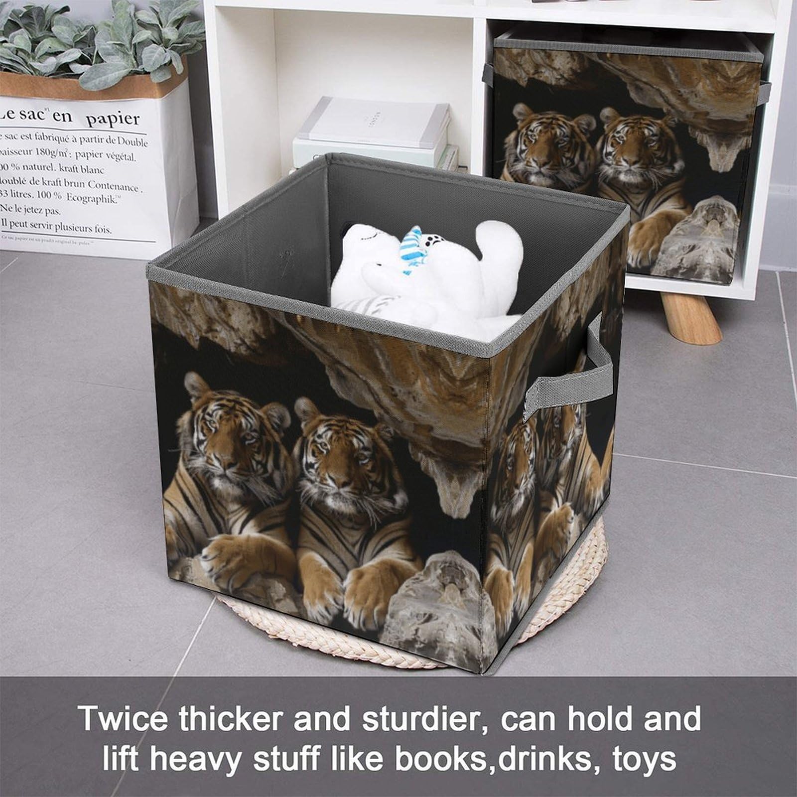Foldable Storage Cubes with Handles - Closet Organizer Bins for Cabinet, Shelf & Closet Organization | Perfect for Bedroom, Kids Room & Office Storage Solutions