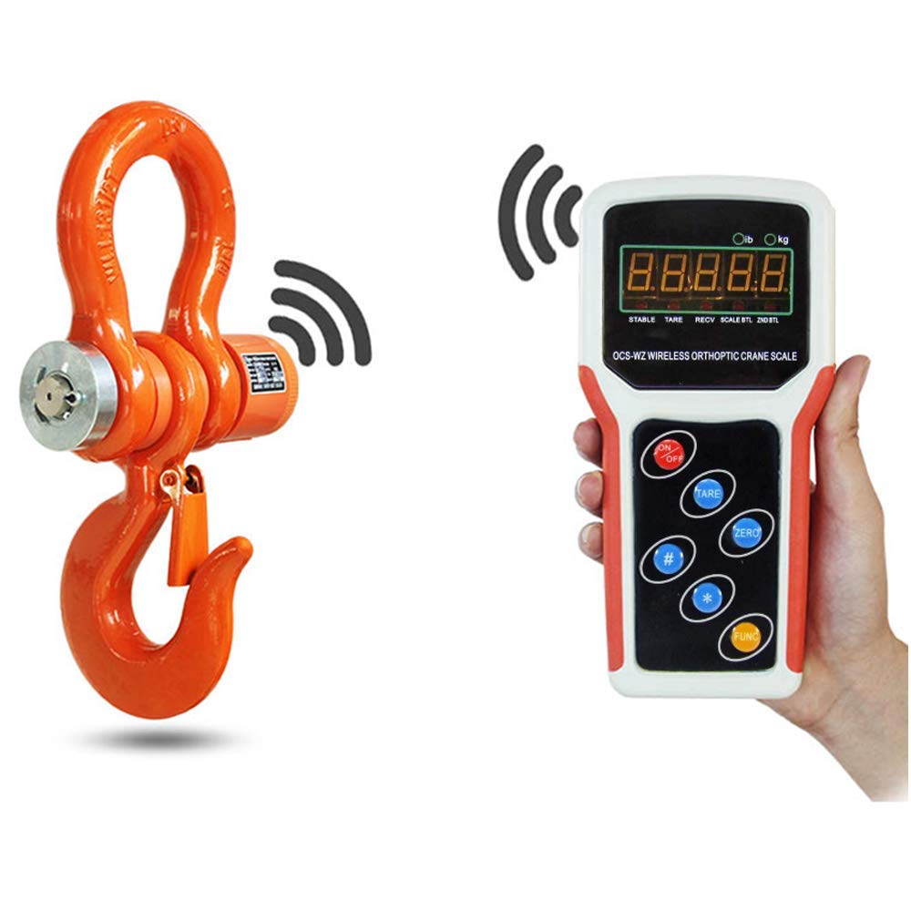 MXBAOHENG 3T Wireless Digital Crane Scale with Remote Control - 3000kg/6600lb Capacity, Rechargeable Hanging Scale for Construction, Shipping, and Industrial Weighing
