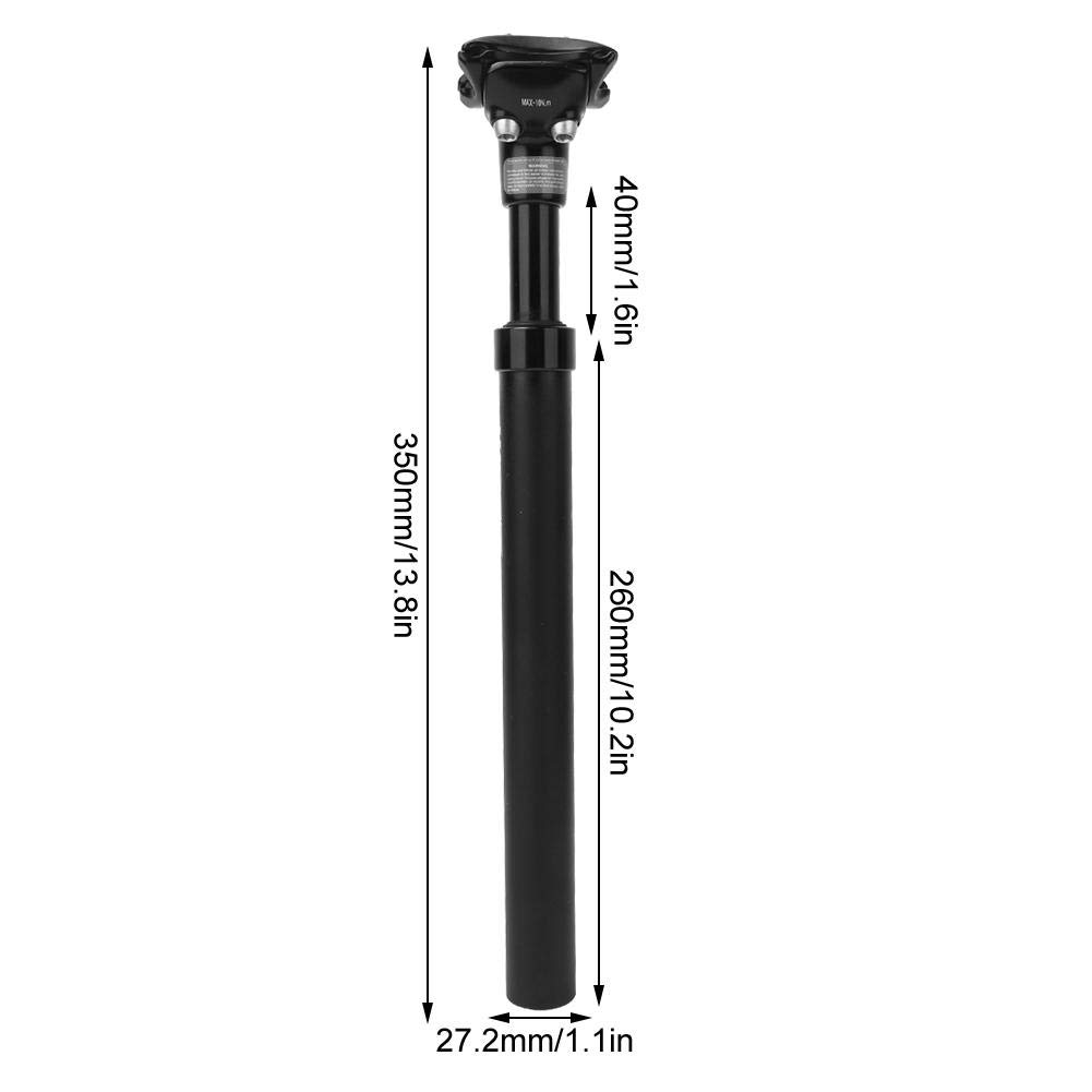 Keenso SPS-405 27MM Aluminum Alloy Suspension Seat Post for Mountain Bikes - Shock Absorbing Comfort Ride (Black) | Perfect for Trail Riding, Commuting & Off-Road Cycling