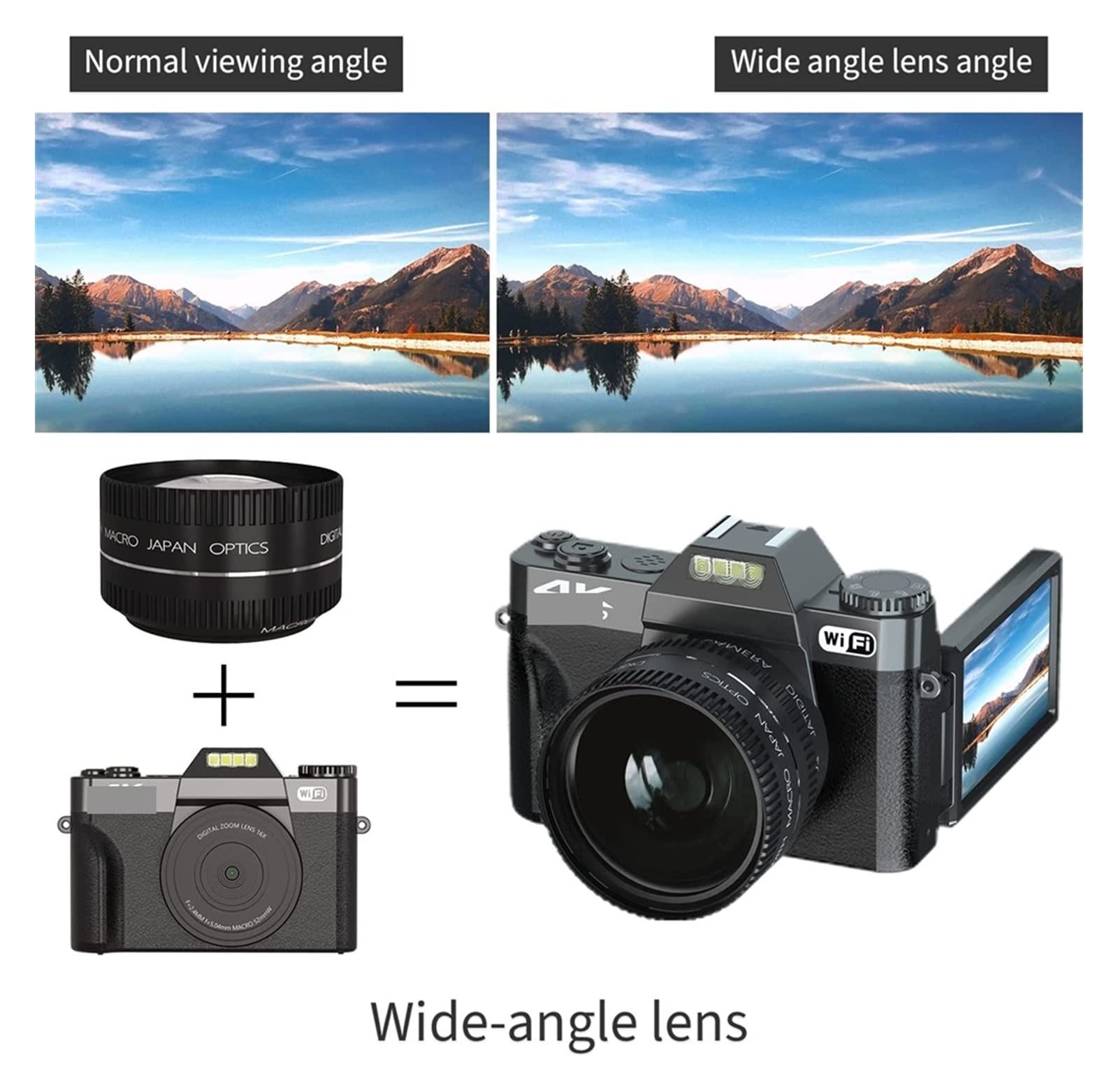 BODORME 48MP 4K Retro Camera with Flip Screen & Wide Angle Lens for Vlogging & Photography