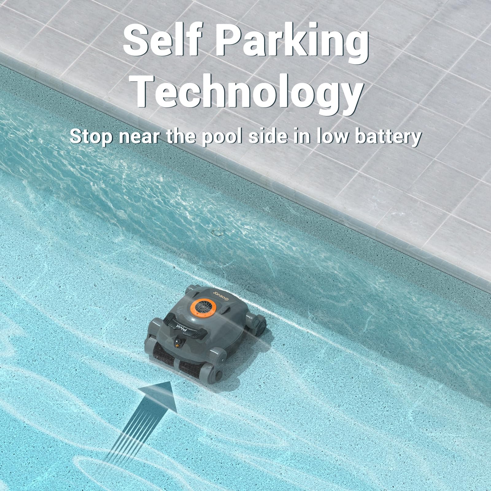 Pivot Cordless Robotic Pool Cleaner - Wall Climbing, Triple-Motor, Long Battery Life, Self-Parking, Automatic Pool Vacuum for Inground & Above Ground Pools Up to 65 FT - Perfect for Backyard, Vacation Homes & Commercial Pools