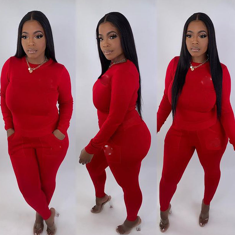 Stylish Solid Color Hot Drill Two-Piece Set for Women | Trendy Workout & Gym Outfit | Perfect for Yoga, Running & Fitness