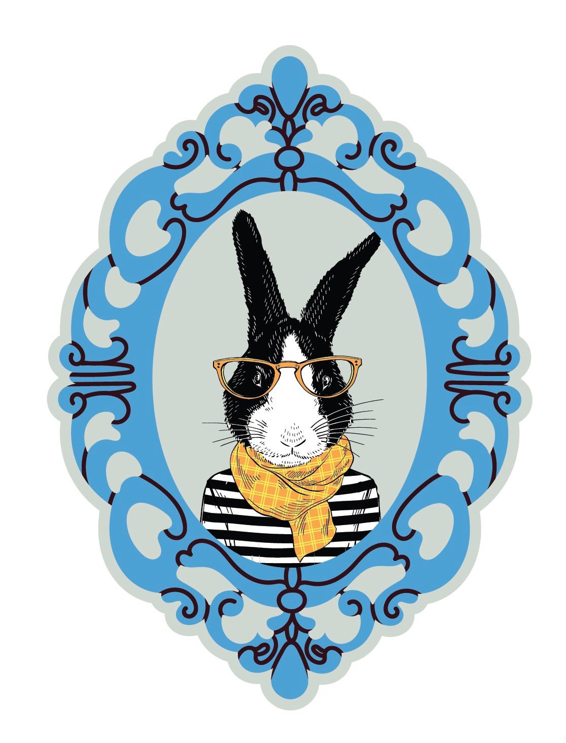 French Animal Portraits - Hand-Painted Canvas Wall Art for Home & Office Decor - Perfect for Living Room, Bedroom, Nursery & Gifts