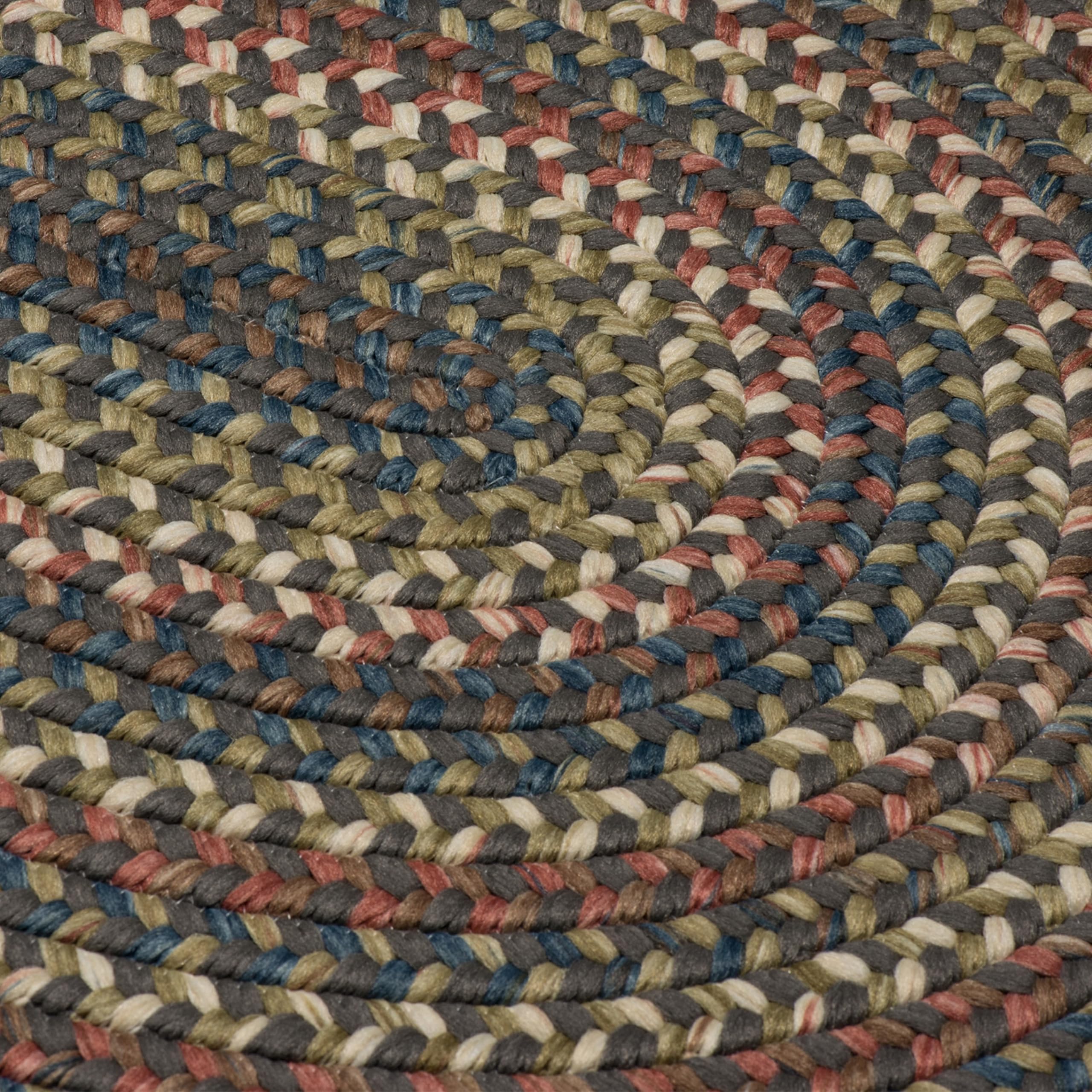 Premium 8' x 8' Round Gray Cedar Cove Area Rug - Soft Indoor/Outdoor Carpet for Living Room, Bedroom, or Patio Decor