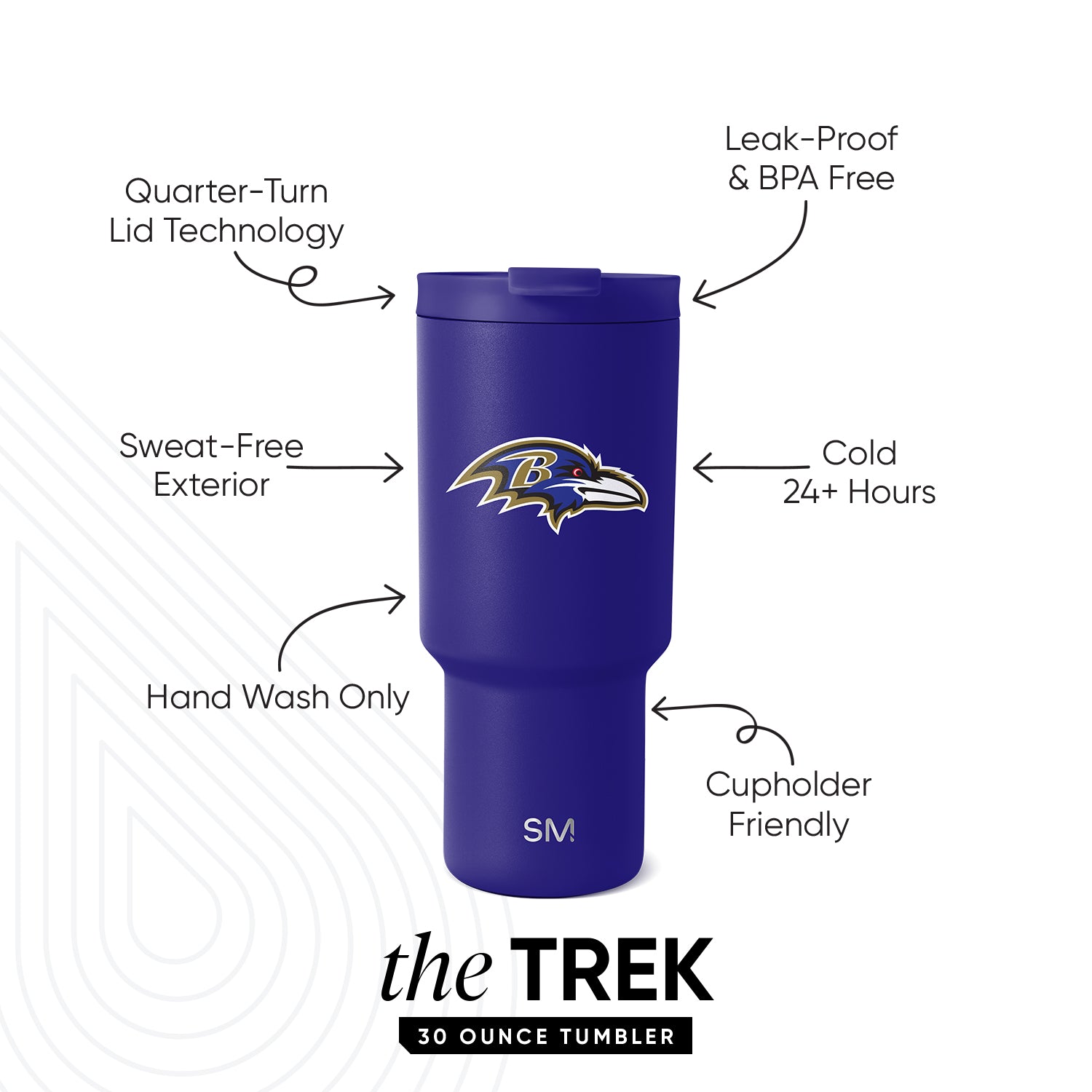 NFL Trek Tumbler 20oz Stainless Steel Insulated Water Bottle with Lid - Leakproof Travel Mug for Coffee, Tea & Cold Drinks - Perfect for Football Games, Camping & Outdoor Adventures