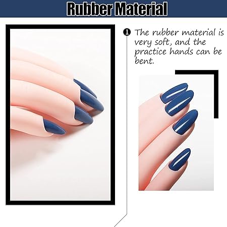 Professional Acrylic Nail Practice Hand - Flexible Movable Fake Hand for Nail Art Training & Manicure Practice - Ideal for Beginners & Nail Technicians (Pack of 1) - Perfect for Salon Practice, Home Training & Nail Certification Prep