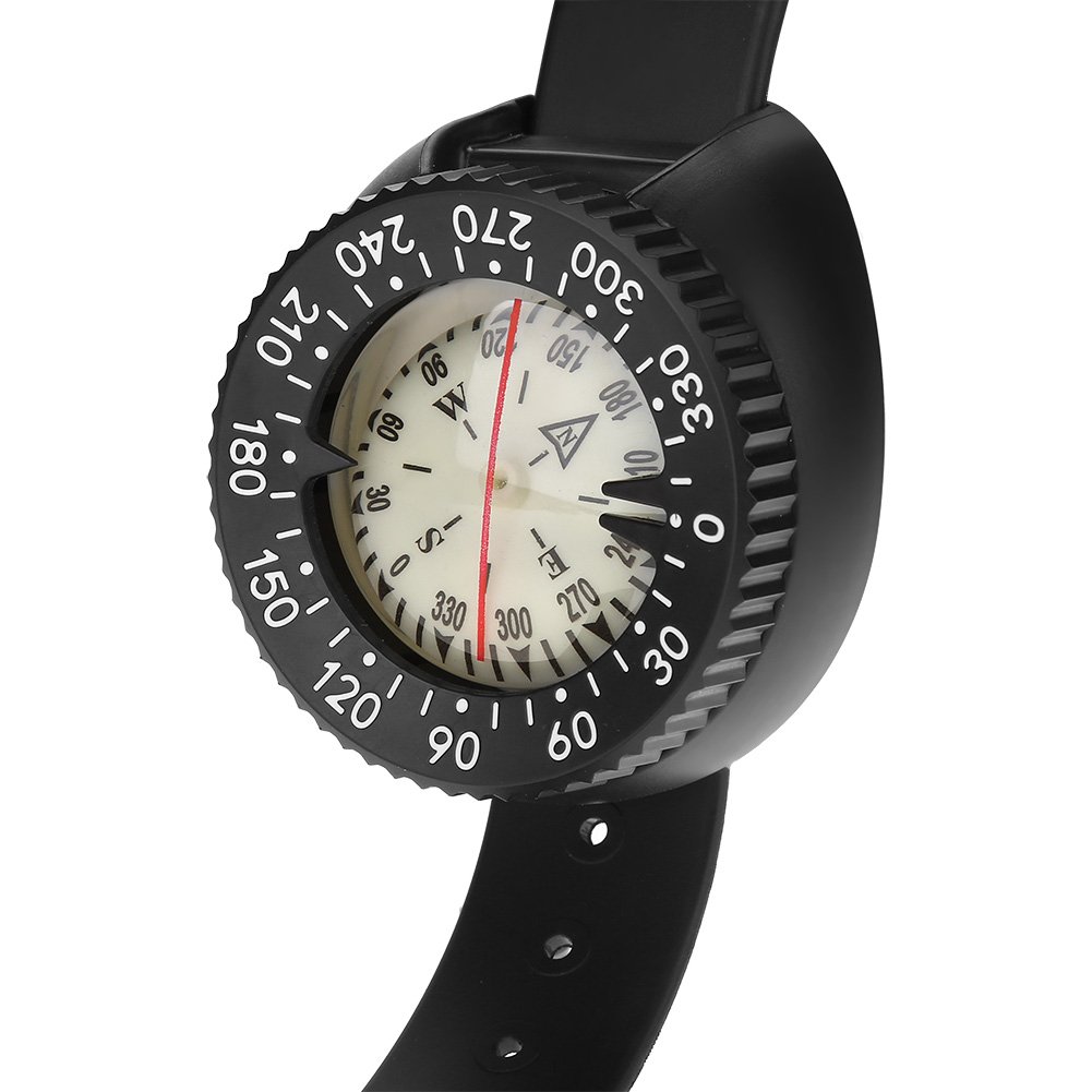 Waterproof Wrist Compass for Diving, Snorkeling, Kayaking, Canoeing, Hiking & Camping - Mini Survival Wristband Compass for Outdoor Adventures & Marine Navigation