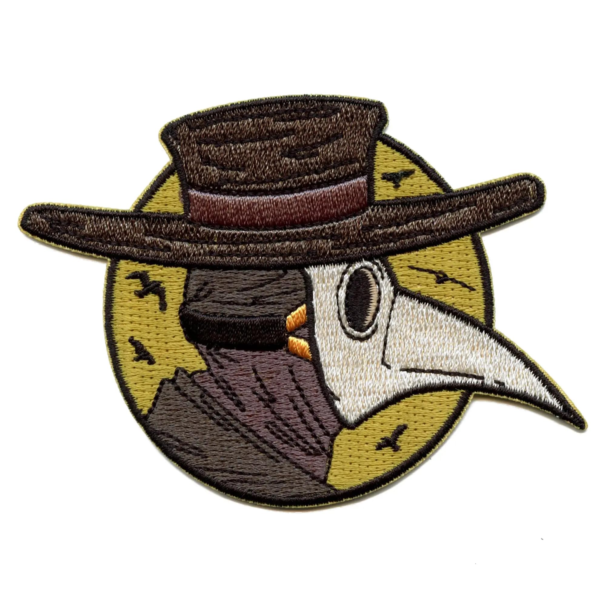 Plague Doctor Moon Patch - Gothic Renaissance Horror Embroidered Iron On Patch for Jackets, Hats & Costumes - Perfect for Halloween, Cosplay & Historical Reenactments