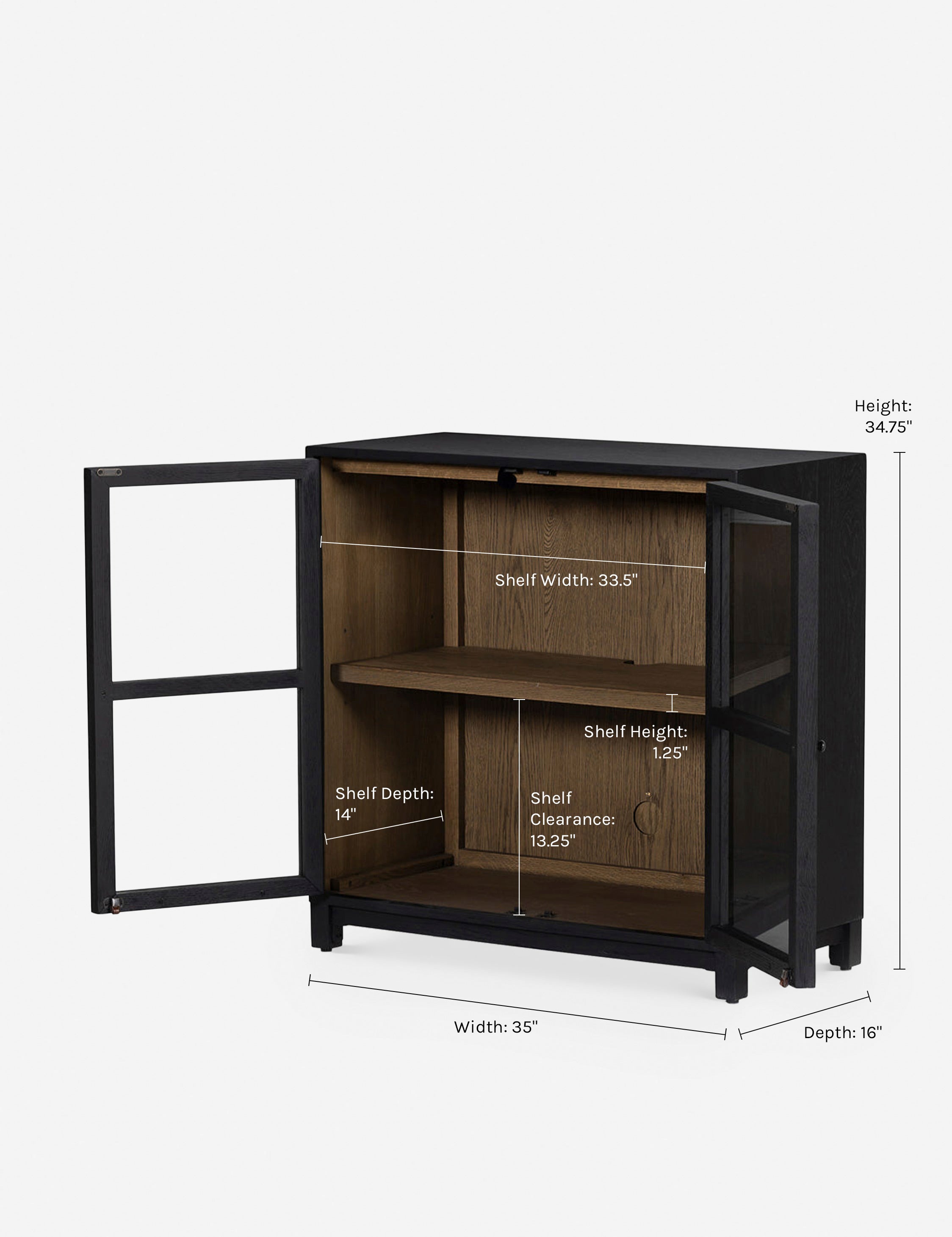 Stylish Carly Small Curio Cabinet - Glass Display Case for Collectibles & Home Decor - Perfect for Living Room, Bedroom, or Office Showcase