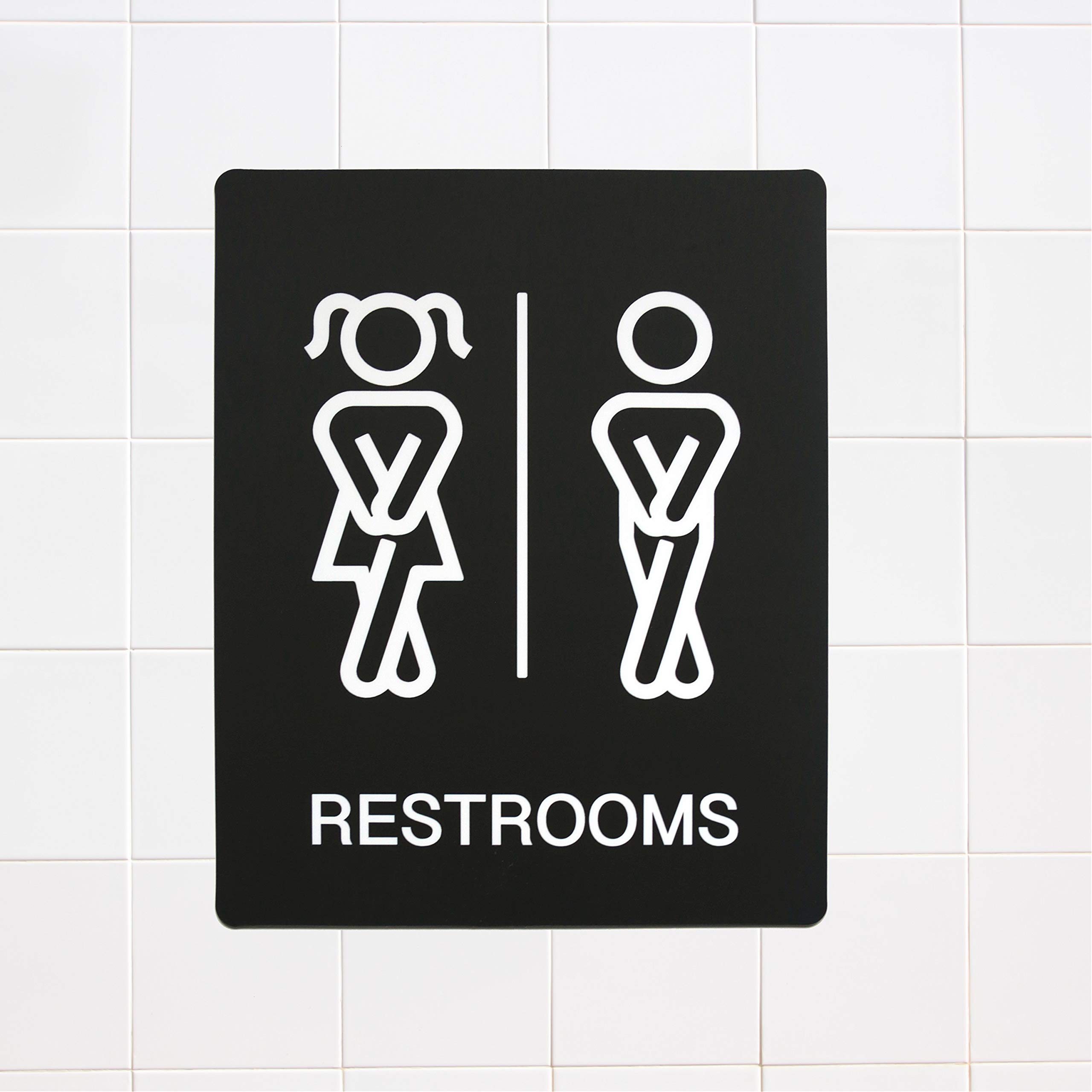 Funny Toilet Signs with Adhesive - Double Sided 5.3x6.7