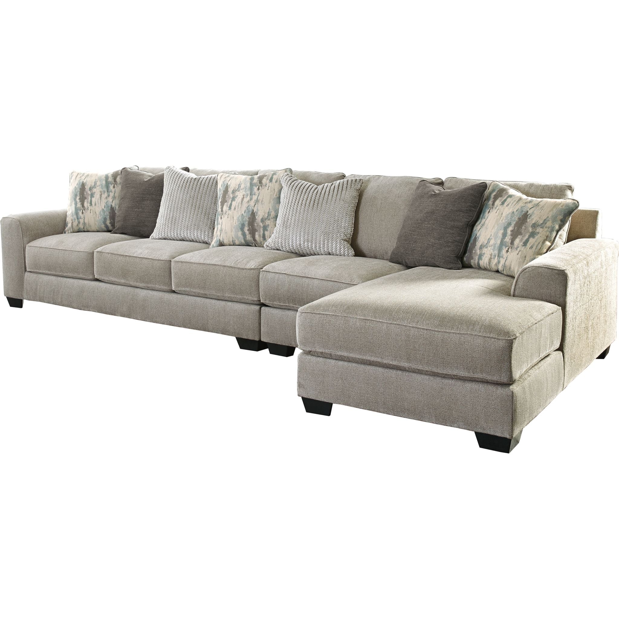 Ardsley 3-Piece Sectional Sofa with Chaise Lounge - Modern L-Shaped Couch for Living Room, Family Room & Home Theater - Soft Fabric Upholstery & Sturdy Frame
