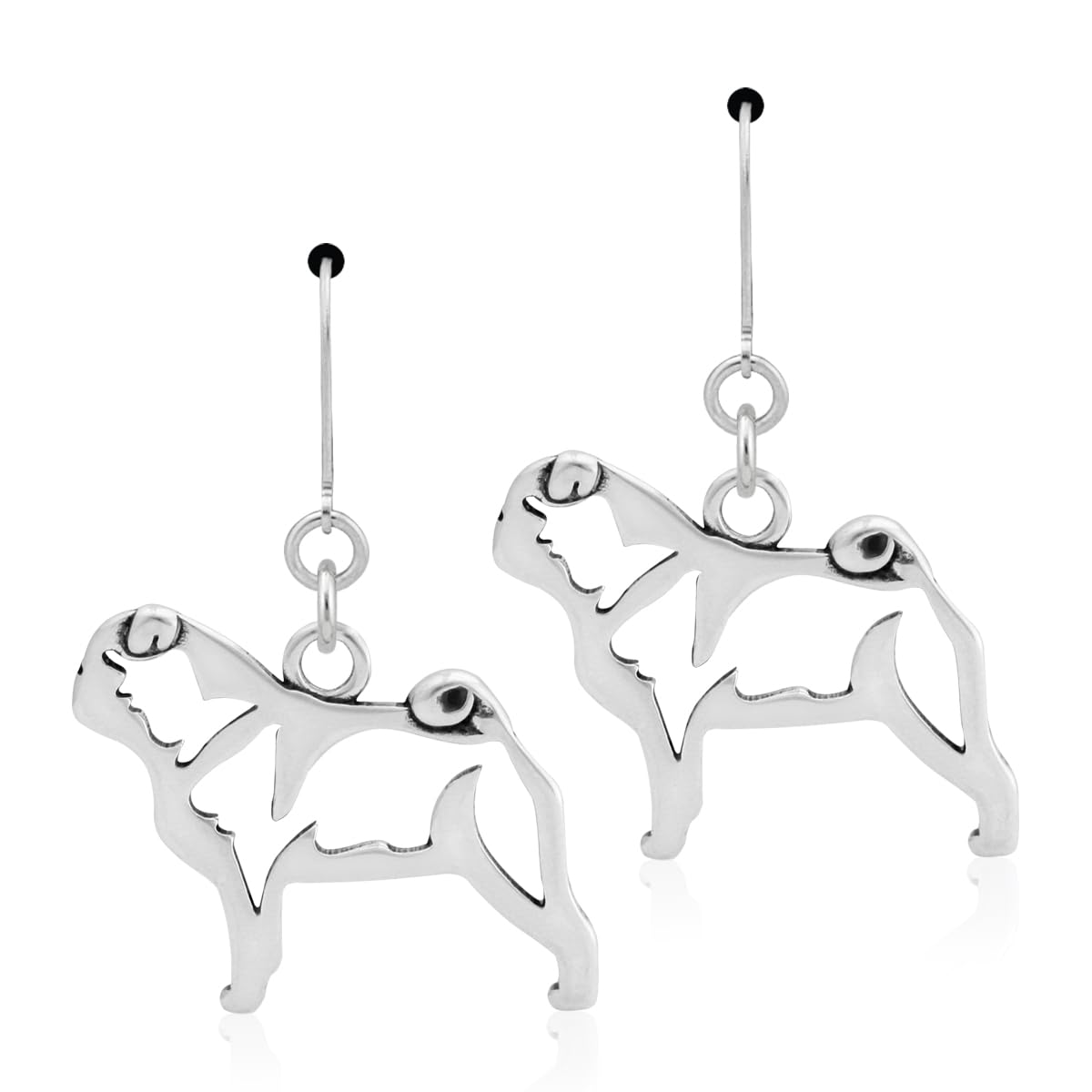 Sterling Silver Pug Dog Stud Earrings for Women - Hypoallergenic Cute Puppy Jewelry Gift for Dog Lovers - Perfect for Casual Wear, Gifts & Pet Lovers Accessories
