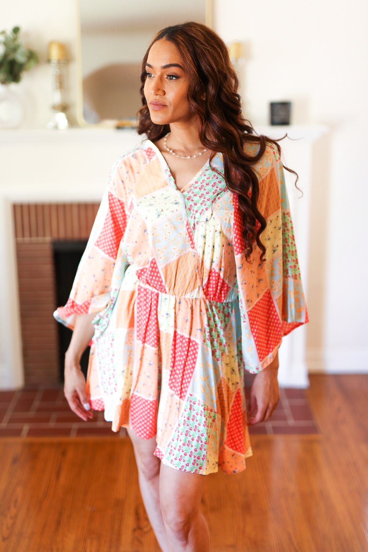 Stylish Multicolor Paisley Patchwork Surplice Romper for Women | Trendy Summer Outfit for Beach, Vacation & Casual Wear