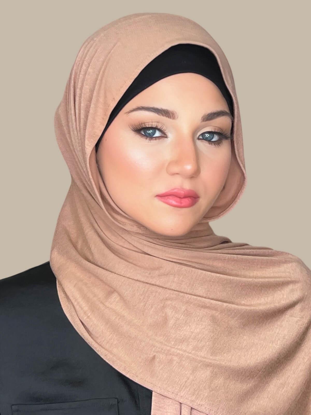 Classic Jersey Hijab Coffee - Soft & Comfortable Muslim Headscarf for Women - Perfect for Daily Wear, Prayer, and Modest Fashion