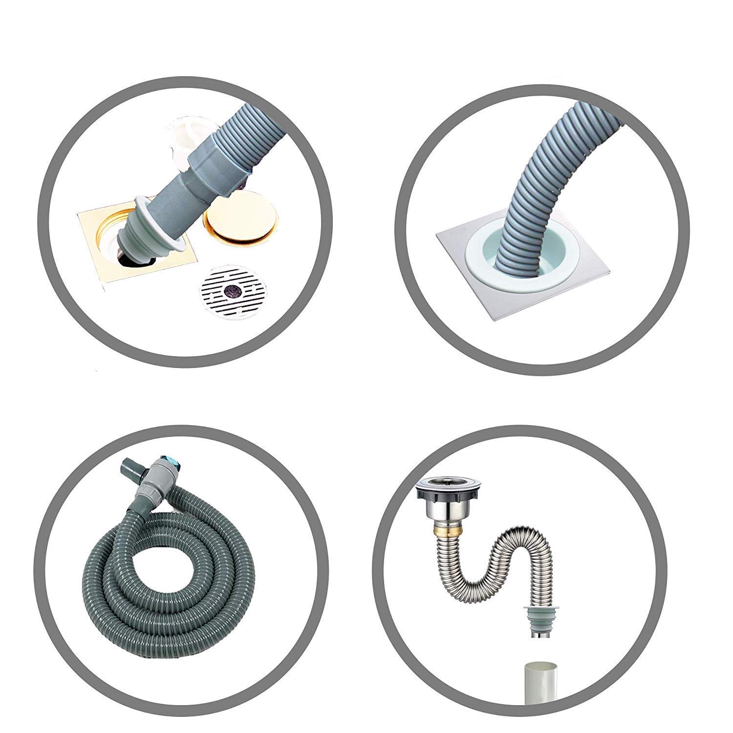3 Pack Silicone Drain Pipe Hose Deodorant Plug - Washing Machine, Laundry, Bathroom, Bathtub & Kitchen Sewer Seal Ring (3pcs, Random Color) | Prevents Odors & Leaks for Cleaner Home