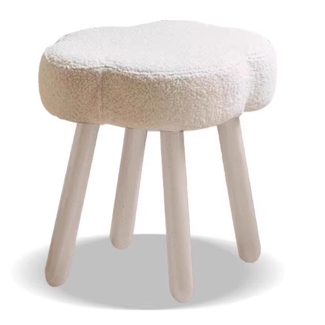 16.5×13.0×17.7 inch / 42×33×45 cm / warm white color / birch makeup stool