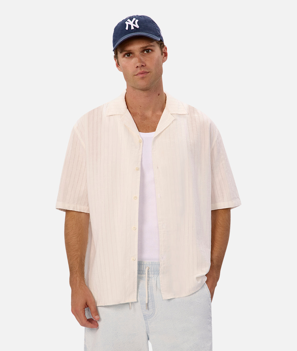 Casella Short Sleeve Shirt for Men - Classic Off White Cotton Casual Button Down Shirt | Perfect for Office, Summer Outfits & Smart Casual Wear