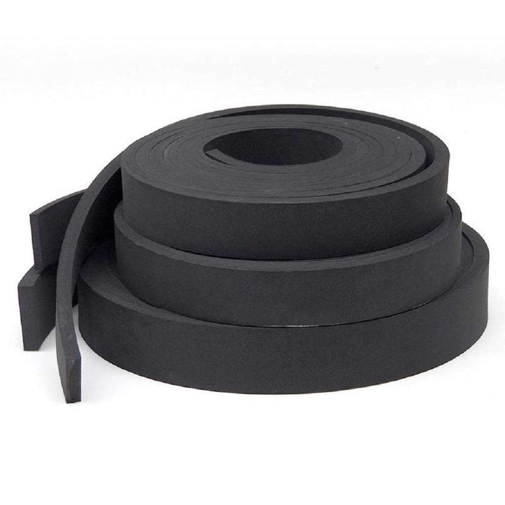 Herco 1/16 Inch Thick Plain-Back Closed-Cell Neoprene Sponge Rubber Stripping - 1 Inch Wide x 10 Feet Long - Weatherproof Seal for Doors, Windows, and DIY Projects - Ideal for Home Improvement and Automotive Applications