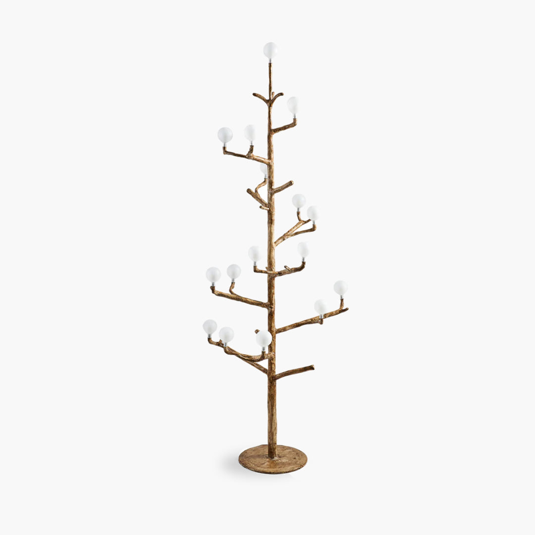 Nordic Tree Branch Floor Lamp - Modern Wooden Standing Light for Living Room, Bedroom & Office - Adjustable Height & Warm White LED Bulb Included - Perfect for Cozy Reading Nook, Home Decor & Ambient Lighting