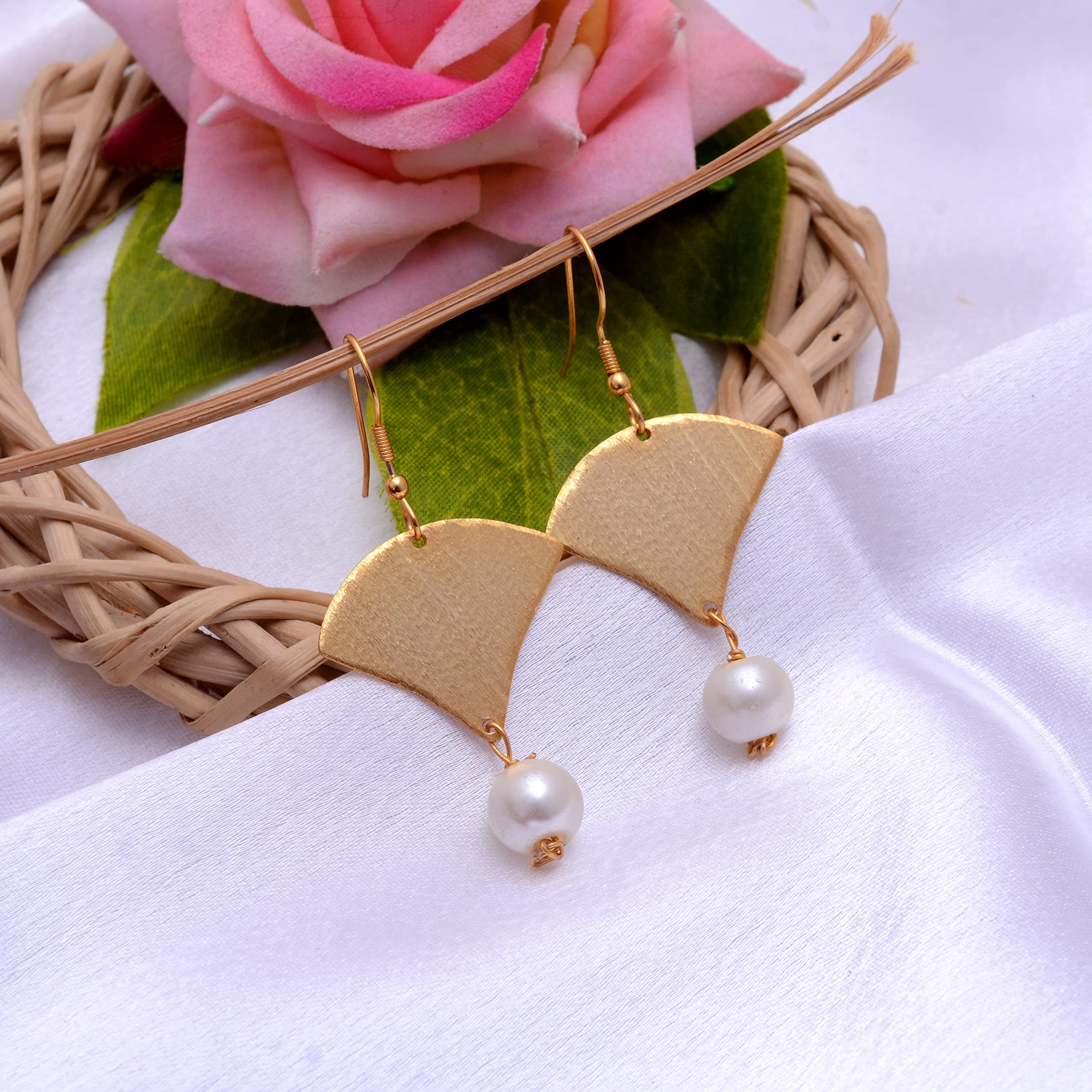 Veracity Jewelry 18K Gold Plated Handmade Dangle Earrings for Women - Elegant Fashion Jewelry Gift for Her - Birthday, Anniversary & Wedding Accessories - VE-602