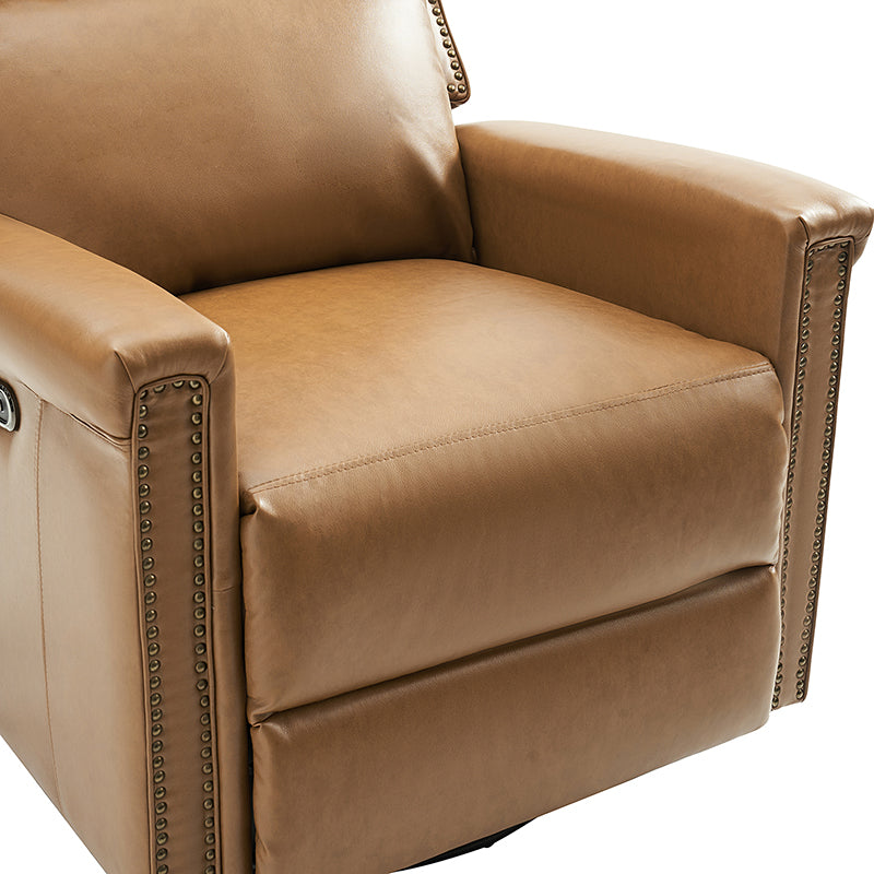 Anton Traditional Design Swivel and Rocker Power Recliner Chair - Comfortable Electric Lift Reclining Sofa for Living Room, Home Theater, and Nursing Care
