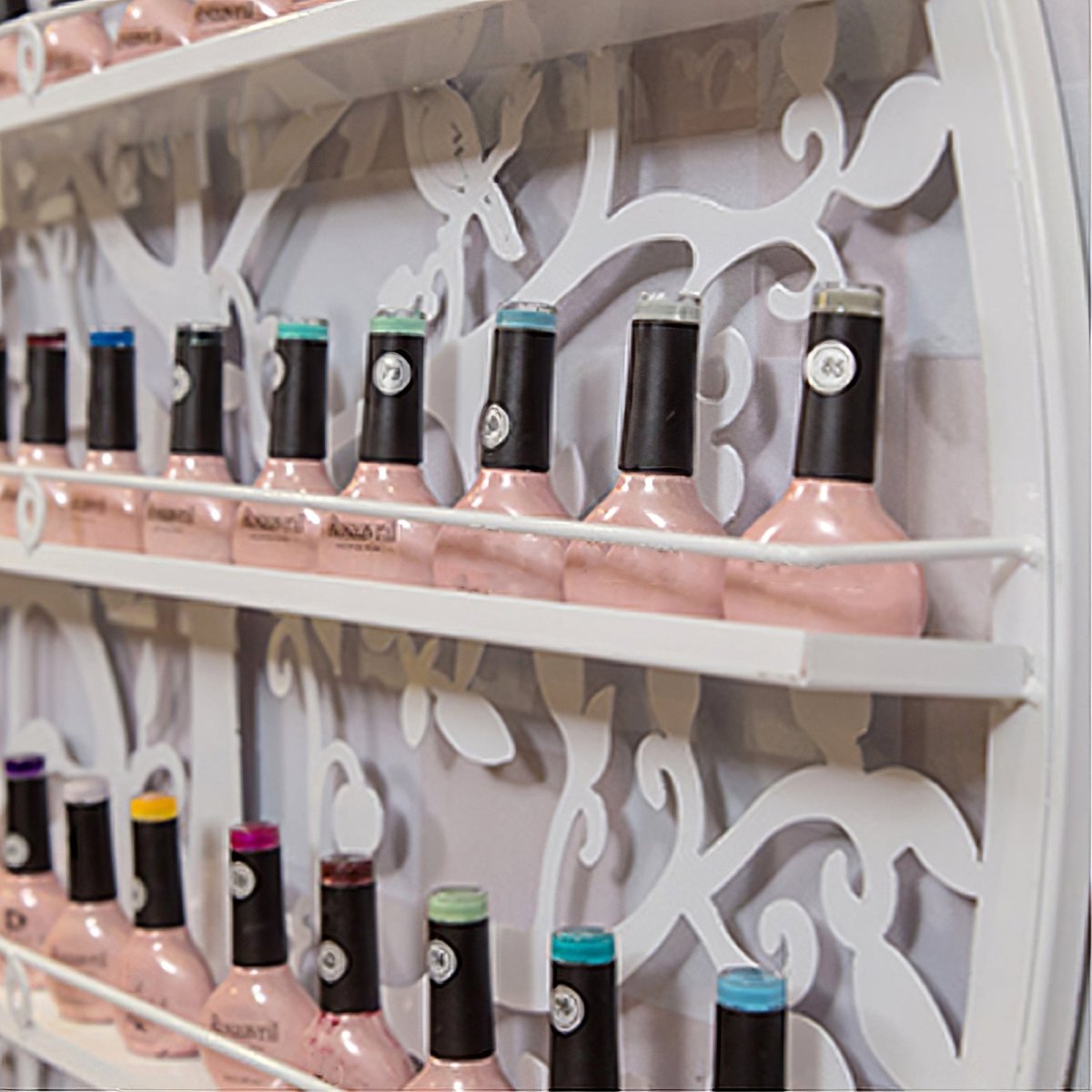 6-Tier Round Nail Polish Display Stand - 95cm Rotating Organizer for Salon, Spa & Home Manicure Storage