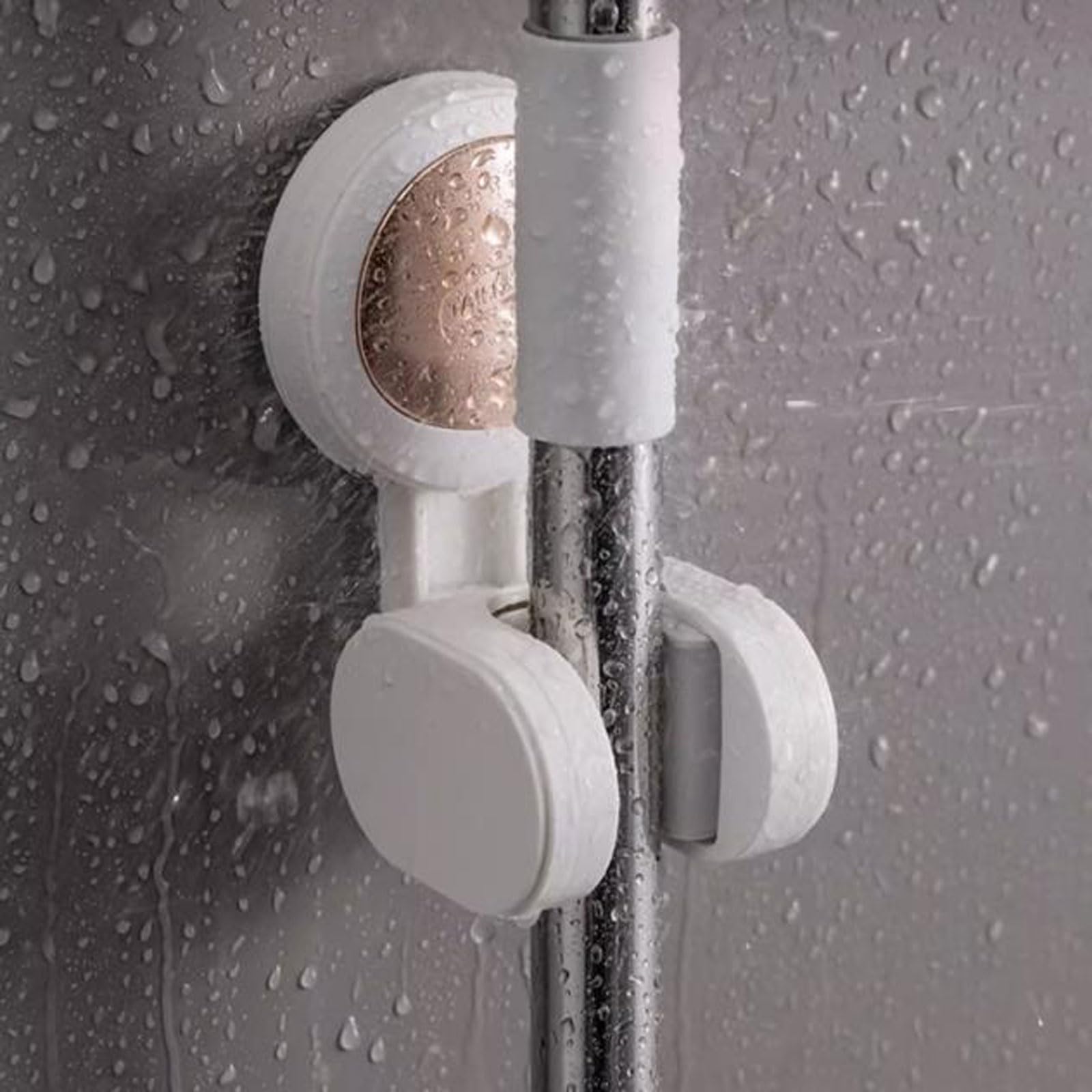 3-Pack Wall Mount Broom Holder with Suction Cups - Heavy Duty Mop and Broom Organizer for Kitchen, Garage, Bathroom Storage - Space Saving Cleaning Tool Hanger for Brooms, Mops, Dustpans
