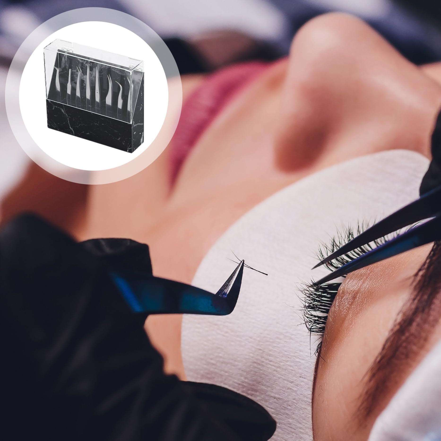 Premium Acrylic Lash Tweezer Holder - 8 Hole Dust-Proof Eyelash Extension Stand | Portable & Sturdy Tweezer Organizer for Salon Professionals | Perfect for Eyelash Extension Tools Storage & Display