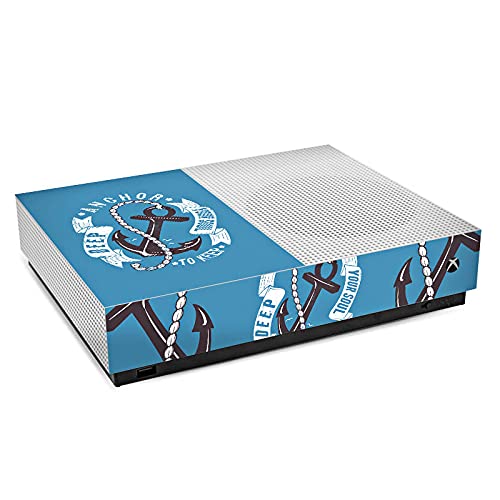 DeinDesign Xbox One S Skin - Premium Vinyl Sticker Compatible with Microsoft Xbox One S All Digital Edition - Anchor & Sailor Nautical Design - Perfect for Gaming Setups & Themed Decor