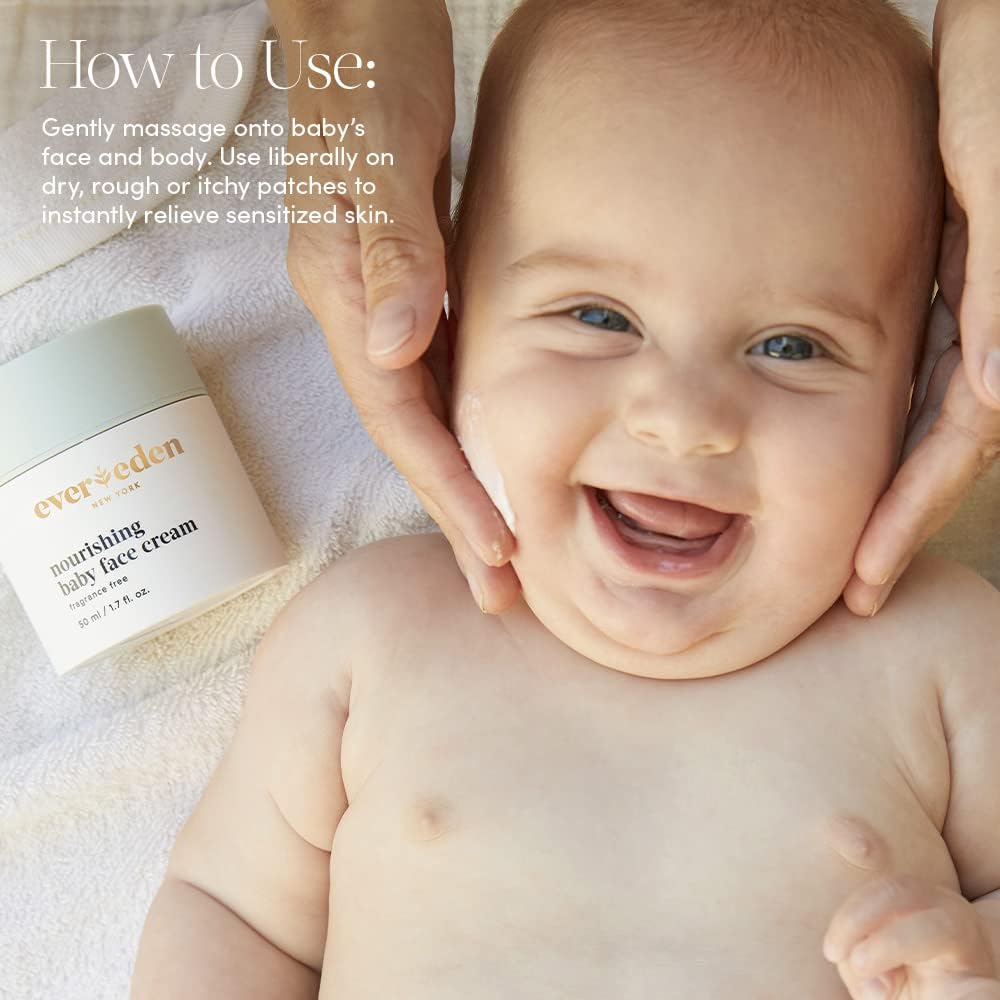 Evereden Baby Shampoo & Body Wash 8.5oz + Nourishing Face Cream 1.7oz | 2-in-1 Gentle Baby Care Set | Hypoallergenic, Fragrance-Free | Perfect for Newborn Bath Time & Daily Moisturizing Routine