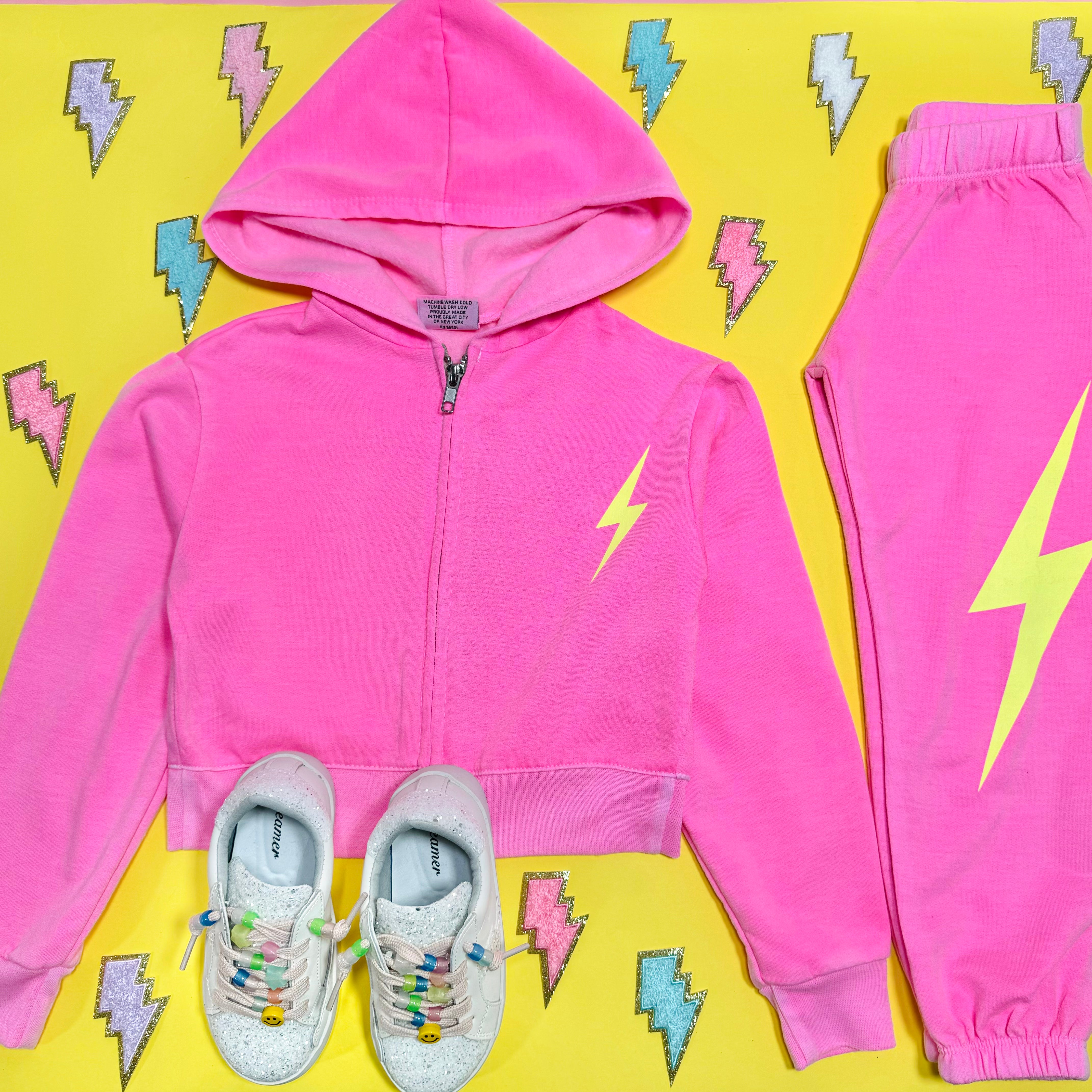 Lightning Neon Sweatpants for Women - High Waisted Comfortable Joggers with Pockets - Perfect for Gym, Yoga, Running & Lounge Wear