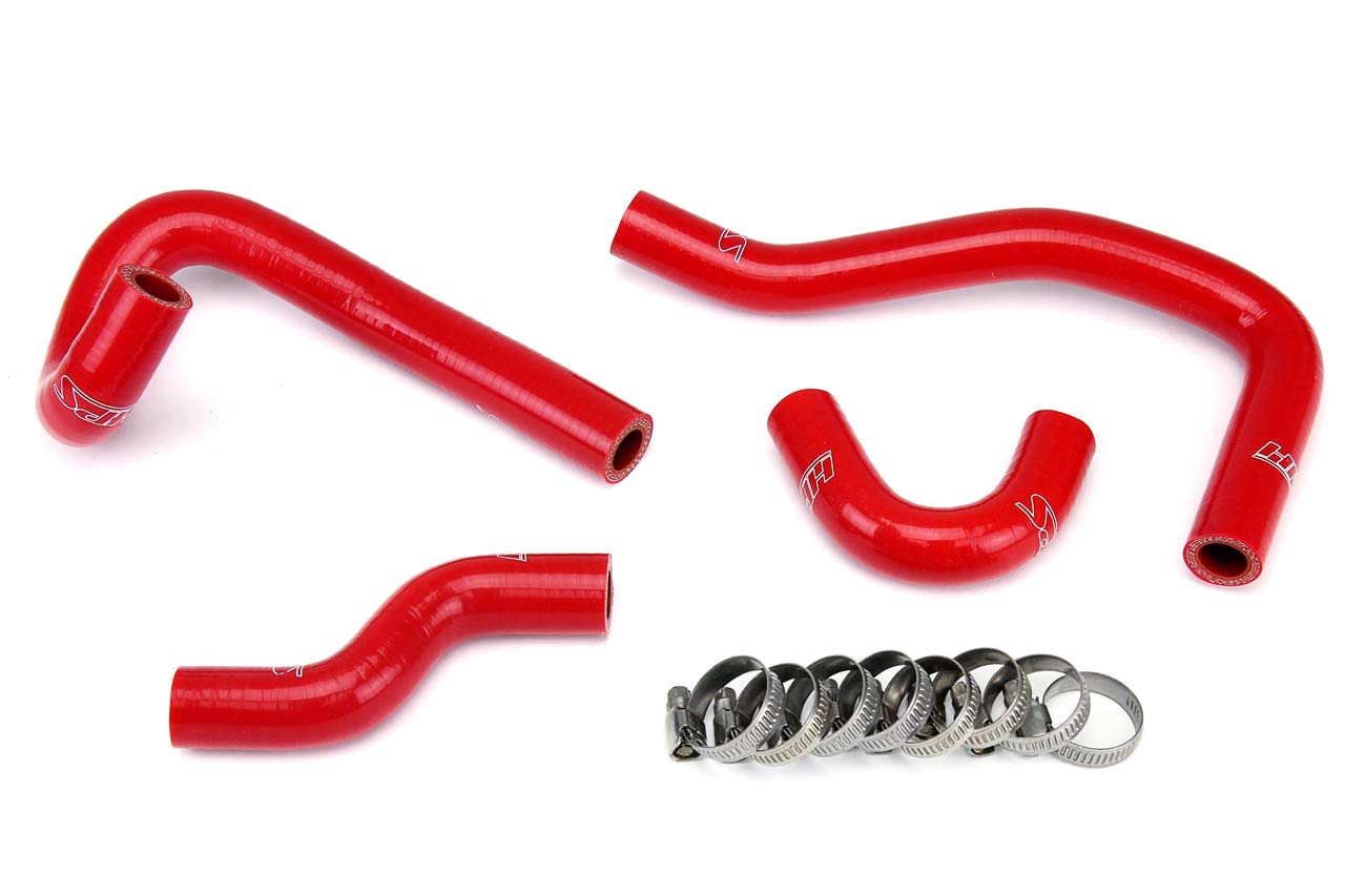 HPS 57-1396-RED Red Silicone Heater Hose Kit for Coolant System - High Temperature Resistant Replacement Hose for Automotive, Truck & Performance Vehicles - Perfect for Engine Cooling & Heating Applications