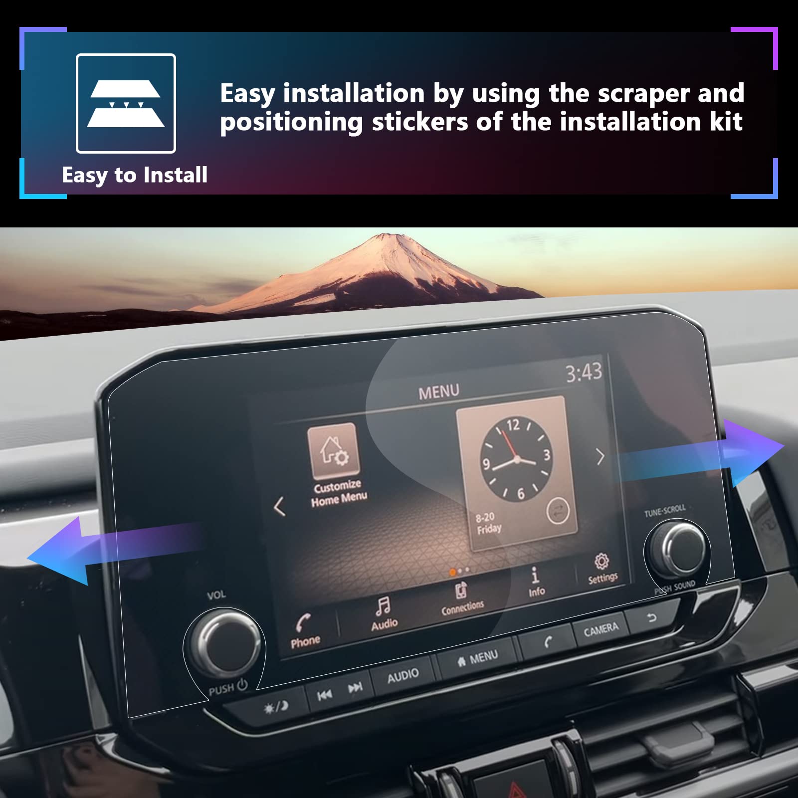 2022-2025 Nissan Pathfinder 8 Inch Screen Protector - Tempered Glass for S/SV/Rock Creek Models | Anti-Scratch & HD Clarity | Perfect for Navigation & Touchscreen Protection