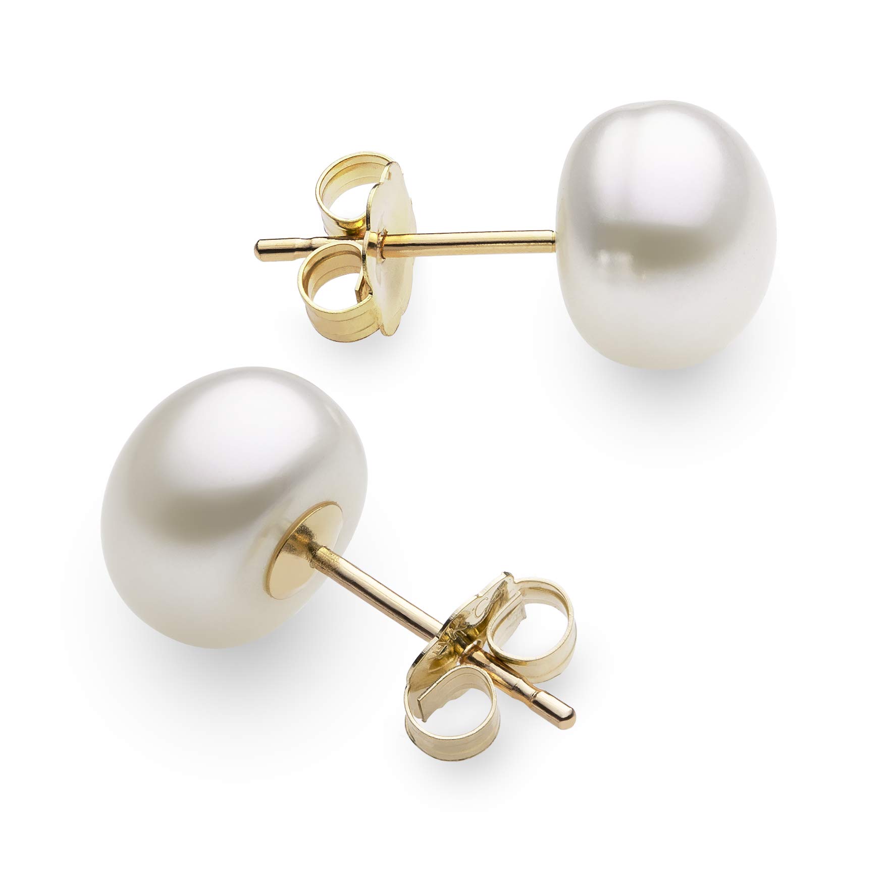 14K Gold Freshwater Pearl Jewelry Set for Women - Necklace, Bracelet & Stud Earrings | 18