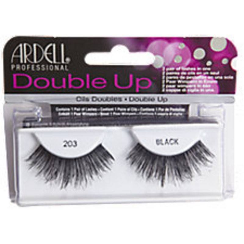Ardell Professional Double Up Lash 203 Black - Natural Looking False Eyelashes for Dramatic Eye Makeup | Perfect for Parties, Weddings & Special Occasions