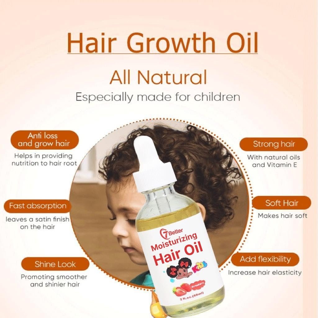 Natural Baby & Kids Hair Growth Serum with Black Seed Oil - Extra Strength Nourishing Treatment for Thicker, Fuller Hair | Gentle Formula for Daily Use at Home & Travel