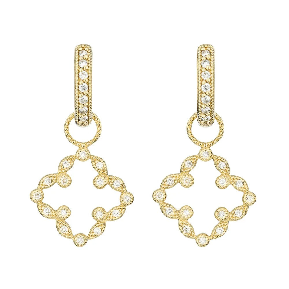 Jude Frances Pave Open Clover Marquis Earrings - Elegant Dangle Charms for Women | Perfect for Weddings, Parties & Special Occasions