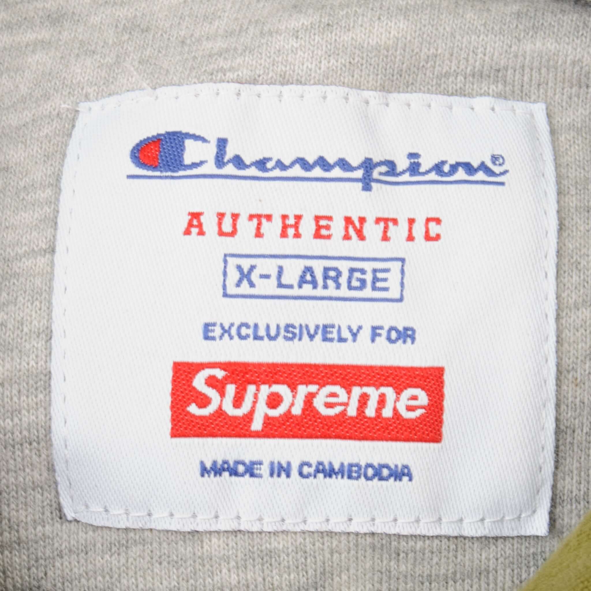 Champion x Supreme Big Label Sweatshirt Hoodie FW18 Size XL - Streetwear Fashion for Men & Women | Gym, Casual Wear & Urban Style