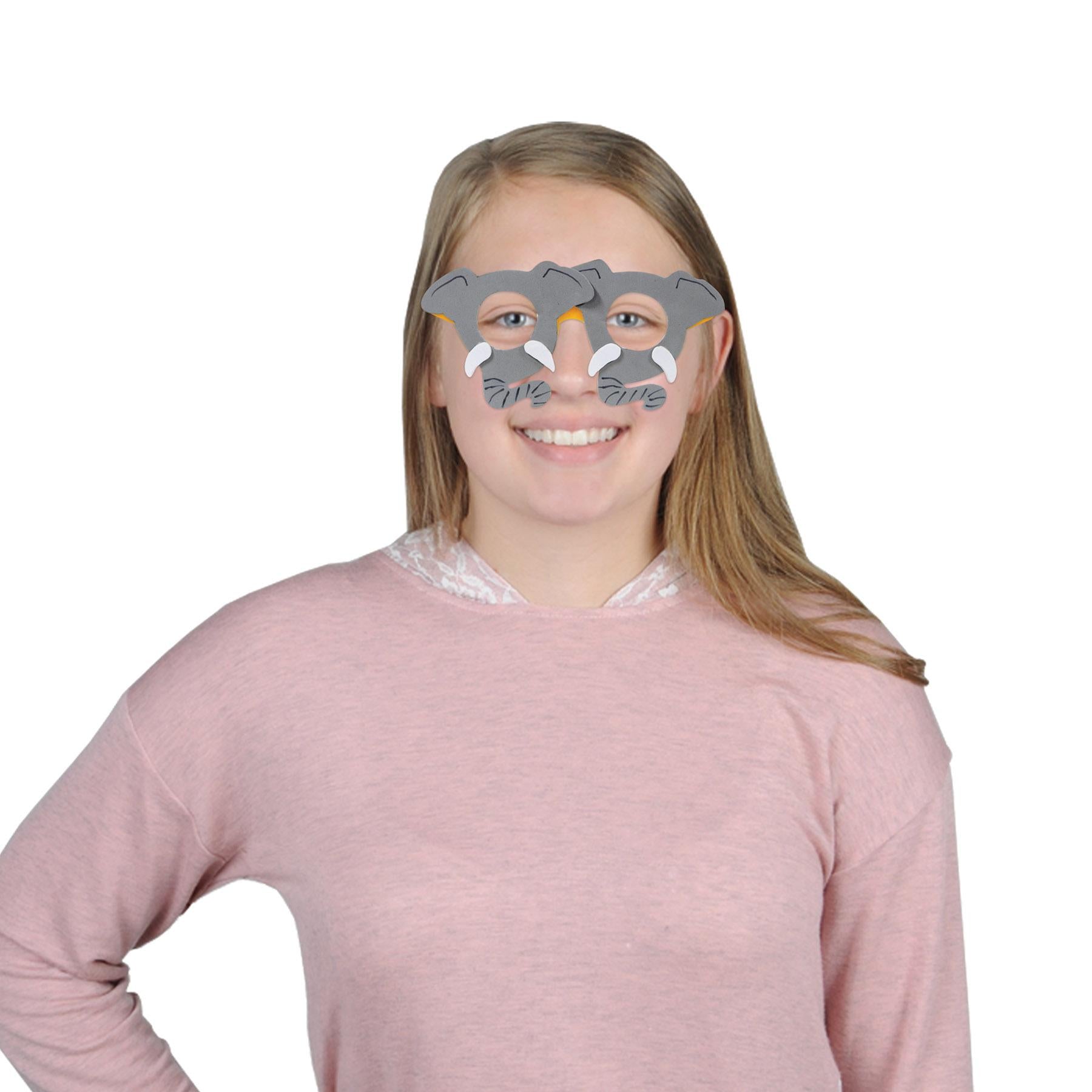 12 Pack Beistle Elephant Themed Party Glasses - Fun Animal Eyewear for Birthday Celebrations, Costume Parties & Festive Events
