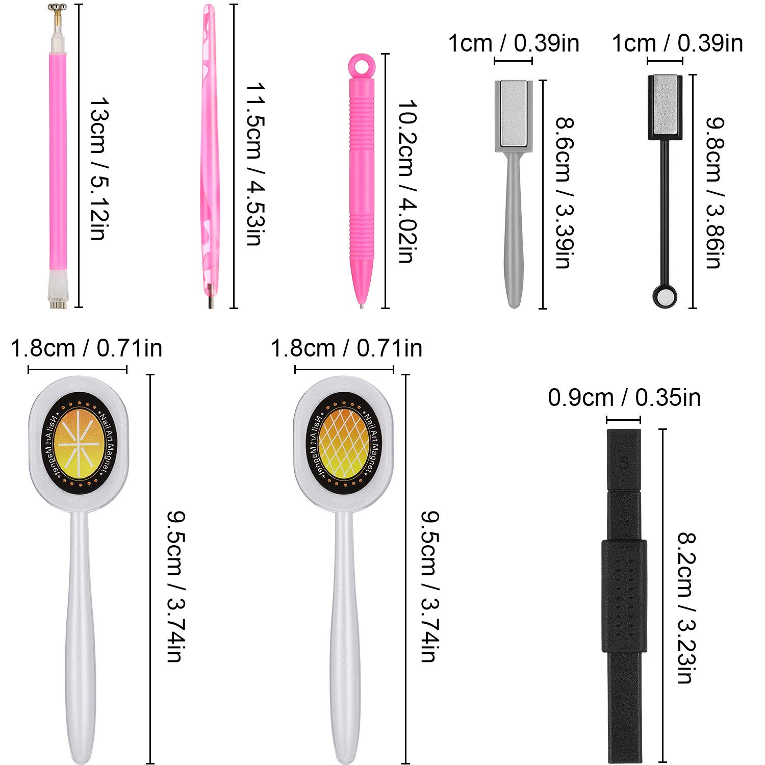 8-Piece Magnetic Stick & Plate Magnet Set for Gel Nail Polish Art - DIY Nail Design Tools for Born Pretty Effect | Perfect for Salon, Home Manicure & Nail Art Enthusiasts