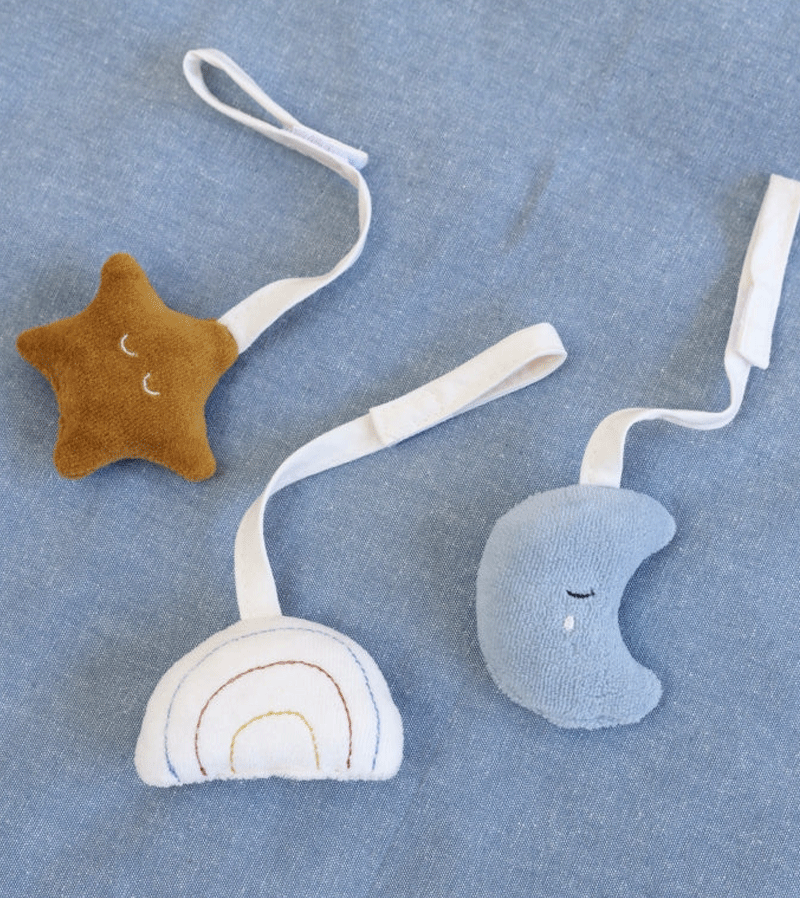 Fabelab Moonbeam Mini Soft Hanging Toy - Cute Plush Baby Mobile for Nursery, Crib & Stroller - Perfect Soothing Gift for Newborns & Infants