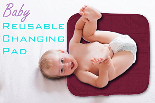 Comfort Finds Baby Changing Pad - Absorbent & Reusable Diaper Changing Mat - Portable Waterproof Toddler Changing Liner (Burgundy) - Perfect for Nursery, Travel & On-the-Go Diaper Changes
