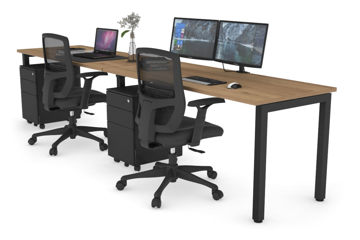 2-Person Office Workstation with Quadro Square Legs - 1400L x 700W Dimensions - Perfect for Collaborative Workspaces & Modern Office Desks