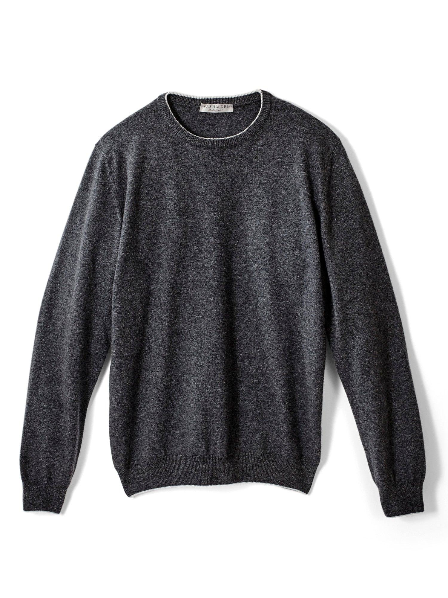 John Contrast Crew Cashmere Sweater for Men - Soft & Warm Luxury Knitwear - Perfect for Winter, Office & Casual Outfits