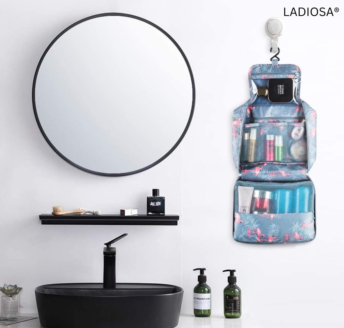 Ladiosa Women's Travel Toiletry Bag - Blue for Essentials & Accessories