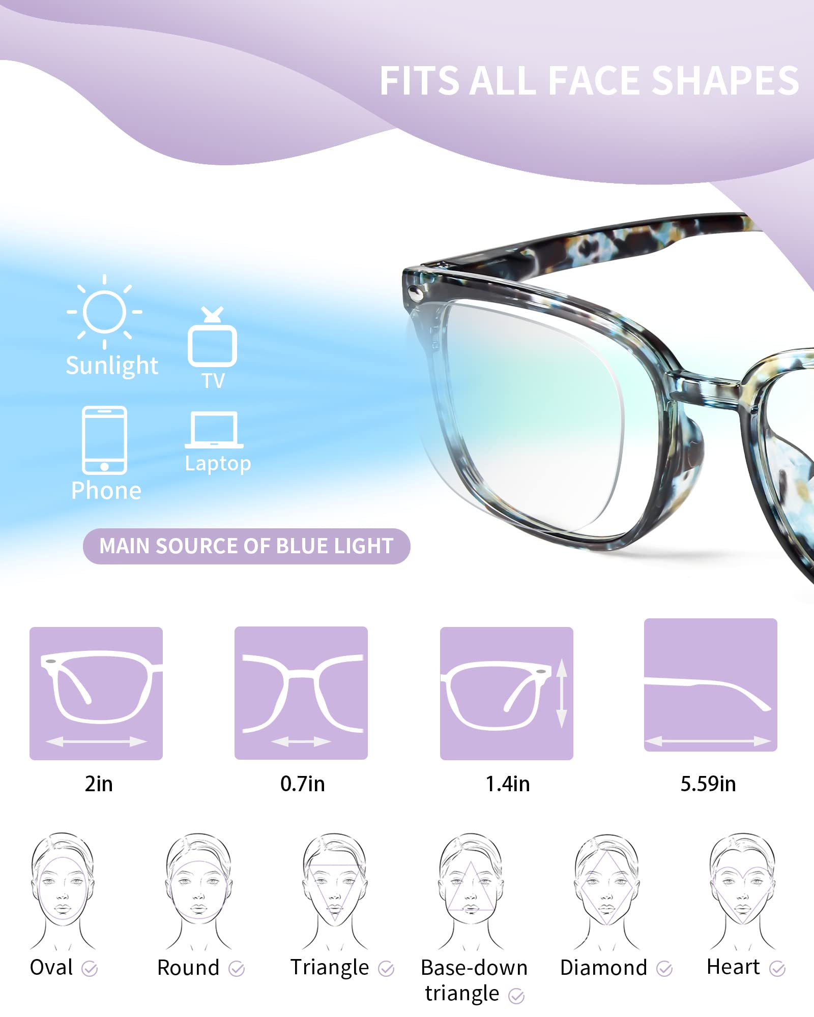 NOVIVON 6 Pack Blue Light Blocking Reading Glasses for Women & Men - Computer Glasses with Anti-Reflective Coating - Perfect for Reading, Office Work & Screen Time