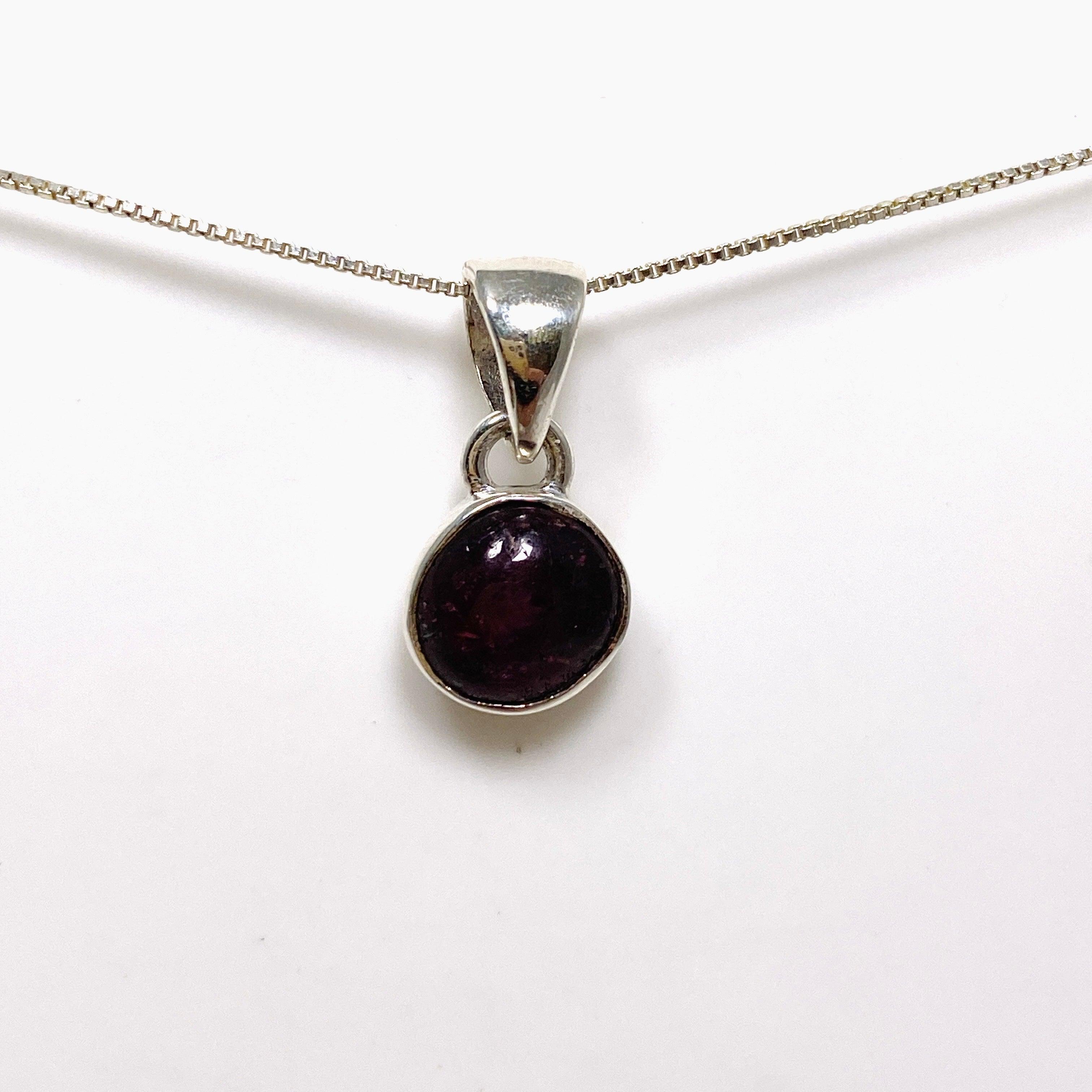 14K Gold Ruby Petite Round Pendant Necklace KPGJ4344 - Perfect for Valentine's Day Gifts & Anniversary Jewelry